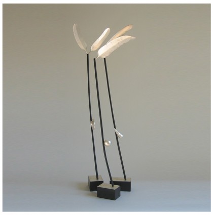 “Black & Silver Pixies”<br />2007<br />Polychrome Wood