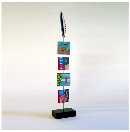 “Four Square Totem”<br />2006<br />Polychrome Wood